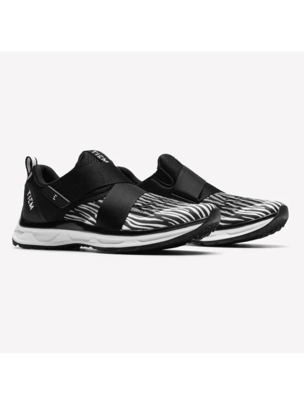 TIEM Slipstream Indoor Cycling Shoes Black White Zebra Print Size 11